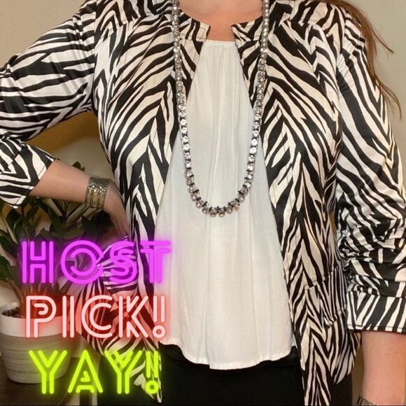 Peck & Peck Zebra Striped Jacket Sz 6 - Picture 4 of 8